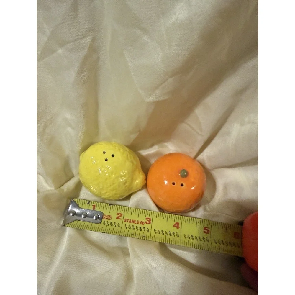 Vintage Orange and Lemon Shaped Salt and Pepper Shakers
